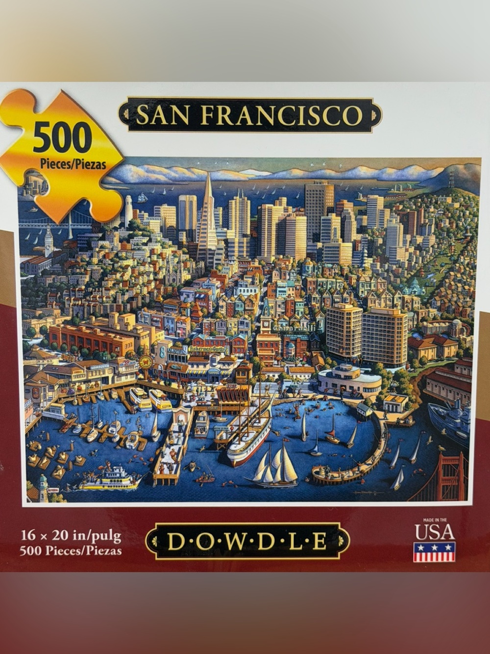 NWT NIB Dowdle National San Francisco 500Pcs Illustrated Map Puzzle Collect 5